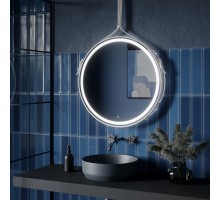 Зеркало для ванной комнаты  SANCOS Dames D650 с подсветкой , ремень из натуральной белой кожи