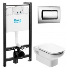 Унитаз Roca Dama Senso с инсталляцией Active WC с микролифтом