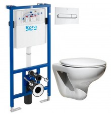Унитаз Roca Mateo с инсталляцией DUPLO WC с микролифтом