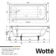 Чугунная ванна Wotte Start 170х70 с ручками