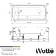 Чугунная ванна Wotte Start 170х75 с ручками