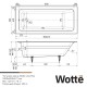 Чугунная ванна Wotte Line Plus 180х80